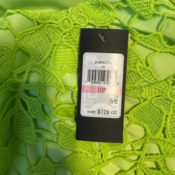 NWT Jessica Howard Lime Green Lace Sleeveless Dress - SIZE 10P